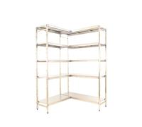 Simon Rack Estanterías Acero Inoxidable Esquina, 1600x860x500 mm, 200 kg de Punto Flexión, 5 Estantes, Estantería Industrial, Estantería Cocina Profesional, Acero Inoxidable - Simoninox