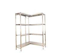 Simon Rack Estanterías Acero Inoxidable Esquina, 2000x1360x500 mm, 200 kg de Punto Flexión, 4 Estantes, Estantería Industrial, Estantería Cocina Profesional, Acero Inoxidable - Simoninox