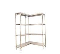 Simon Rack Estanterías Acero Inoxidable Esquina, 2000x1660x400 mm, 200 kg de Punto Flexión, 4 Estantes, Estantería Industrial, Estantería Cocina Profesional, Acero Inoxidable - Simoninox