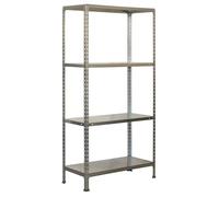 Simon Rack Estanterias Almacenaje, 150x80x40 cm, (Al x An x Lr), Estanteria Metalica, 4 Baldas, 70 kg de Punto Flexión, Acero Galvanizado, Galvanizado - Ecoclick