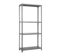 Simon Rack Estanterias Almacenaje, 150x80x50 cm, (Al x An x Lr), Estanteria Metalica, 4 Baldas, 70 kg de Punto Flexión, Acero Galvanizado, Gris - Ecoclick