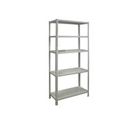 Simon Rack Estanteria Almacenaje, 180x90x40 cm, (Al x An x LR), Estanteria Metalica, 5 Alturas, 70 kg de Punto Flexión, Acero Galvanizado, Gris - Ecoclick