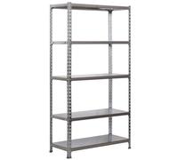 Simon Rack Estanterias Almacenaje, 180x80x40 cm, (Al x An x LR), Estanteria Metalica, 5 Baldas, 70 kg de Punto Flexión, Acero Galvanizado, Galvanizado - Ecoclick