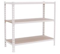 Simon Rack Estanterias Metalicas, 1000x900x500 mm, 3 Baldas de Madera, 150 kg de Punto Flexión, Estanterias Almacenaje, Blanco/Madera - Maderclick