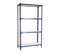 Simon Rack Estanterias Metalicas, 1500x800x300 mm, 4 Baldas de Metal, 180 kg de Punto Flexión, Estanterias Almacenaje, Azul/Blanco - Simonclick