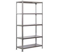 Simon Rack Estanterias Metalicas, 1800x800x300 mm, 5 Baldas de Metal, 180 kg de Punto Flexión, Estanterias Almacenaje, Gris - Simonclick