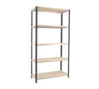 SimonRack Estanteria Metalica 5 Baldas Ajustables, 90 kg de Punto Flexión, 2000x1100x300 mm, Con Tornillos, Estantería Almacenaje, Antracita/Blanco - Comfort