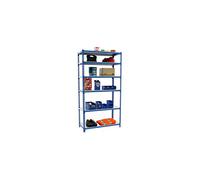 Simon Rack Estanterias Metalicas, 2500x1100x400 mm, 6 Baldas de Metal, 200 kg de Punto Flexión, Estanterias Almacenaje, Azul/Galva - Simonclick