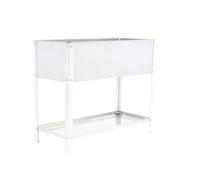 Simon Rack Huerto Urbano Metálico, Agujeros Drenaje, Capacidad 140 L, 850x900x600 mm, Huerto Terraza Exterior, Blanco/Galva -Simon Garden