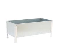 Simon Rack Huerto Urbano Metálico, Agujeros Drenaje, Capacidad 200 L, 410x1200x600 mm, Huerto Terraza Exterior, Blanco/Galva -Simon Garden