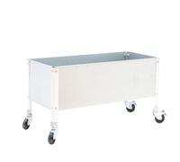Simon Rack Huerto Urbano Terraza Exterior, Agujeros Drenaje, Capacidad 70 L, 485x1200x1200 mm, Huerto Metálico con Ruedas, Blanco/Galva -Simon Garden