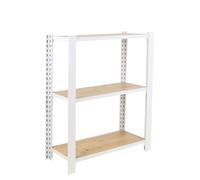 Simon Rack Librería Estanteria Oficina, 1000x800x300 mm, 3 Alturas, Bandejas Roble, Estilo Industrial, Metálicas, Blanco/Roble - Officlick