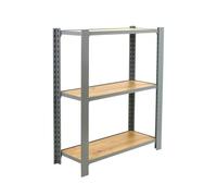 Simon Rack Librería Estanteria Oficina, 1000x800x300 mm, 3 Alturas, Bandejas Roble, Estilo Industrial, Metálicas, Gris/Roble - Officlick