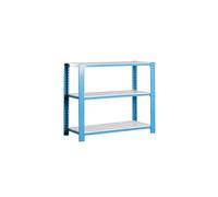 Simon Rack Librería Estanteria Oficina, 1000x900x400 mm, 3 Alturas, Estilo Industrial, Metálicas, Azul/Blanco - Officlick