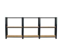 Simon Rack Librería Estanteria Oficina, 3 Módulos, 1000x2400x300 mm, 3 Alturas, Bandejas Madera OSB, Estilo Industrial, Metálicas, Antracita/Osb - Officlick