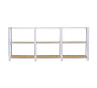 Simon Rack Librería Estanteria Oficina, 3 Módulos, 1000x2400x300 mm, 3 Alturas, Bandejas Madera OSB, Estilo Industrial, Metálicas, Blanco/Osb - Officlick
