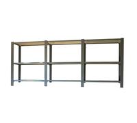 Simon Rack Librería Estanteria Oficina, 3 Módulos, 1000x2700x300 mm, 3 Alturas, Bandeja Madera, Estilo Industrial, Metálicas, Antracita/Blanco - Officlick