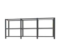 Simon Rack Librería Estanteria Oficina, 3 Módulos, 1000x2700x300 mm, 3 Alturas, Estilo Industrial, Metálicas, Antracita/Blanco - Officlick