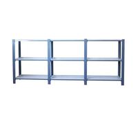 Simon Rack Librería Estanteria Oficina, 3 Módulos, 1000x2700x400 mm, 3 Alturas, Estilo Industrial, Metálicas, Gris/Blanco - Officlick