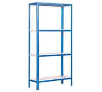 Simon Rack Librería Estanteria Salon, 1600x1000x300 mm, 4 Alturas, Estilo Industrial, Metálica, Azul/Blanco - Simon Home