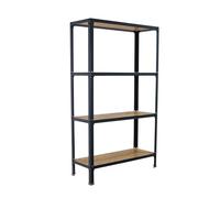 Simon Rack Librería Estanteria Salon, 1600x800x300 mm, 4 Alturas, Bandeja Madera, Estilo Industrial, Metálica, Antracita/Osb - Simon Home