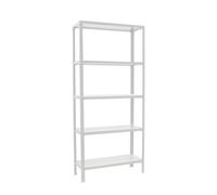 Simon Rack Librería Estanteria Salon, 1800x1000x300 mm, 5 Alturas, Bandeja Madera, Estilo Industrial, Metálica, Blanco - Simon Home
