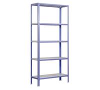 Simon Rack Librería Estanteria Salon, 1800x1000x300 mm, 5 Alturas, Estilo Industrial, Metálica, Violeta/Blanco - Simon Home