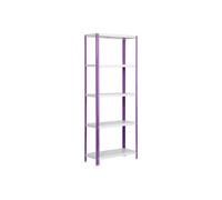 Simon Rack Librería Estanteria Salon, 1800x1000x300 mm, 5 Alturas, Estilo Industrial, Metálica, Violeta/Blanco - Simon Home
