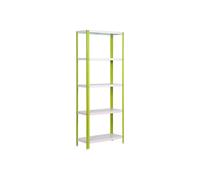 Simonrack Librería Simon Rack 1800x1000x400 mm, 5 alturas, metálica industrial, verde/blanco