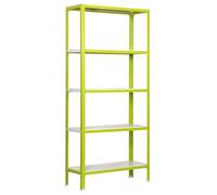 Simon Rack Librería Estanteria Salon, 1800x800x400 mm, 5 Alturas, Estilo Industrial, Metálica, Verde/Blanco - Simon Home
