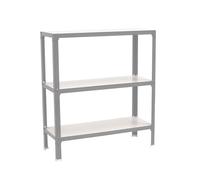 Simon Rack Librería Estanteria Salon, 900x1000x300 mm, 3 Alturas, Bandeja Madera, Estilo Industrial, Metálica, Gris/Blanco - Simon Home