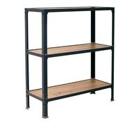 Simon Rack Librería Estanteria Salon, 900x800x300 mm, 3 Alturas, Bandeja Madera, Estilo Industrial, Metálica, Antracita/Roble - Simon Home