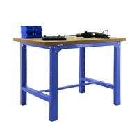 Simon Rack Mesa de Trabajo Taller 1200x750 mm - BT6 | Tablero MDF 35 mm, Pintura anticorrosión, Capacidad Carga 600 kg, Azul