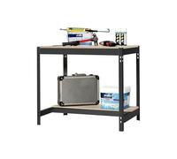 Simon Rack Banco de Trabajo Taller, Capacidad Carga 600 kg, 842x1210x760 mm, Mesa de Trabajo, Antracita/Madera - BT0