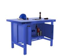 Simon Rack Mesa de Trabajo Taller con Cabina 1200x730 mm - BT6 | Tablero Metal, Capacidad Carga 600 kg, Azul, Pintura anticorrosión