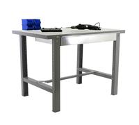 Simon Rack Mesa de Trabajo Taller con cajón 1500x730 mm - BT6 | Tablero Metal, Capacidad Carga 600 kg, Gris, Pintura anticorrosión