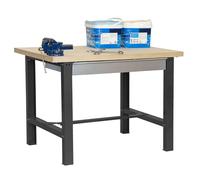Simon Rack Mesa de Trabajo Taller con cajón 1500x750 mm - BT6 | Tablero MDF 35 mm, Capacidad Carga 600 kg, Antracita , Pintura anticorrosión