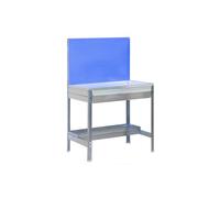 Simon Rack Mesa Jardinería con Ruedas, Panel Herramientas, 1555x900x600 mm, Incluye 1 Cajón, Huerto Metálico, Galvanizado/Azul -Simon Garden