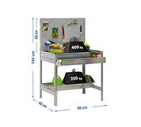 Simon Rack Mesa Jardinería, Panel Herramientas, 1445x900x600 mm, Incluye 1 Cajón, Huerto Metálico, Galvanizado -Simon Garden