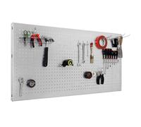 Simon Rack Panel Herramientas Pared, Organizador Herramientas, Incluye 14 Ganchos y 3 Soportes, 1200x600 mm, Galvanizado - Simonwork