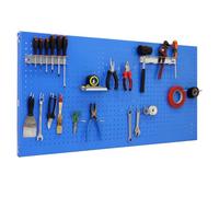 Simon Rack Organizador Herramientas Pared, Incluye 14 Ganchos y 3 Soportes, 900x400 mm, Azul - Simonwork