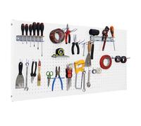 Simon Rack Panel Herramientas Pared, Organizador Herramientas, Incluye 22 Ganchos y 3 Soportes, 1500x600 mm, Blanco - Simonwork