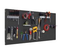 Simon Rack Panel Herramientas Pared, Organizador Herramientas, Incluye 22 Ganchos y 3 Soportes, 900x600 mm, Antracita - Simonwork