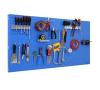 Simon Rack Panel Herramientas Pared, Organizador Herramientas, Incluye 22 Ganchos y 3 Soportes, 900x600 mm, Azul - Simonwork