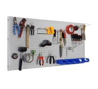 SimonRack Panel Herramientas Pared, Organizador Herramientas, Incluye 22 Ganchos y 8 Soportes, 1500x600 mm, Galvanizado - Simonwork