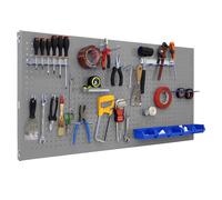 Simon Rack Panel Herramientas Pared, Organizador Herramientas, Incluye 22 Ganchos y 8 Soportes, 1500x600 mm, Gris - Simonwork