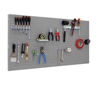 Simonrack Panel organizador Simon Rack para pared, 14 ganchos, 3 soportes, 1500x400 mm, gris
