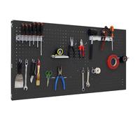 Simon Rack Panel Herramientas Pared, Organizador Herramientas, Incluye 14 Ganchos y 3 Soportes, 1500x600 mm, Antracita - Simonwork