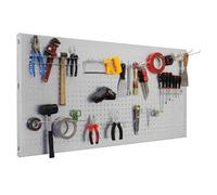 Simon Rack Panel Herramientas Pared, Organizador Herramientas, Incluye 22 Ganchos y 3 Soportes, 900x600 mm, Galvanizado - Simonwork