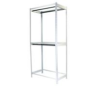 Simon Rack Perchero Burro Ropa, 2 Barras, 2500x1200x750 mm, Metálico, Resistente, Doble Altura, Blanco - Simonclothing Click